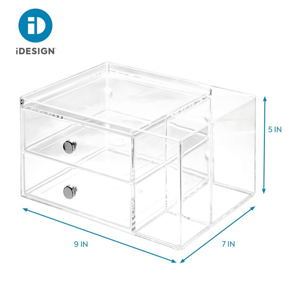 iDesign Drawers with Side Organizer - 2 Drawer in Clear - Image 6