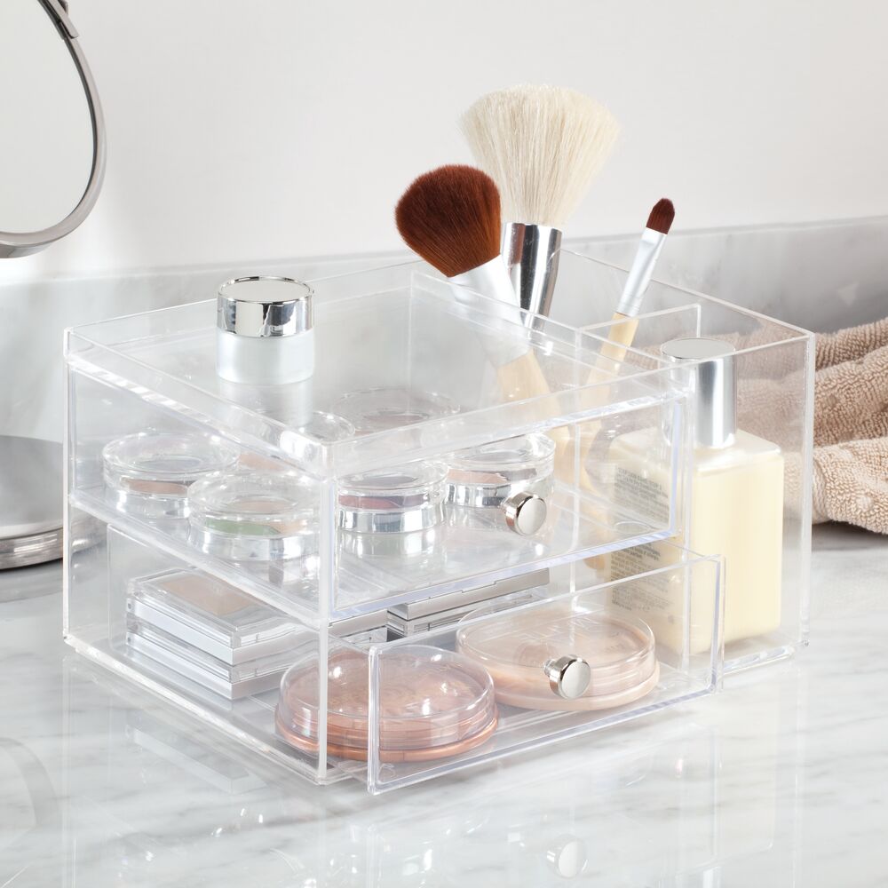 iDesign Drawers with Side Organizer - 2 Drawer in Clear - Image 3