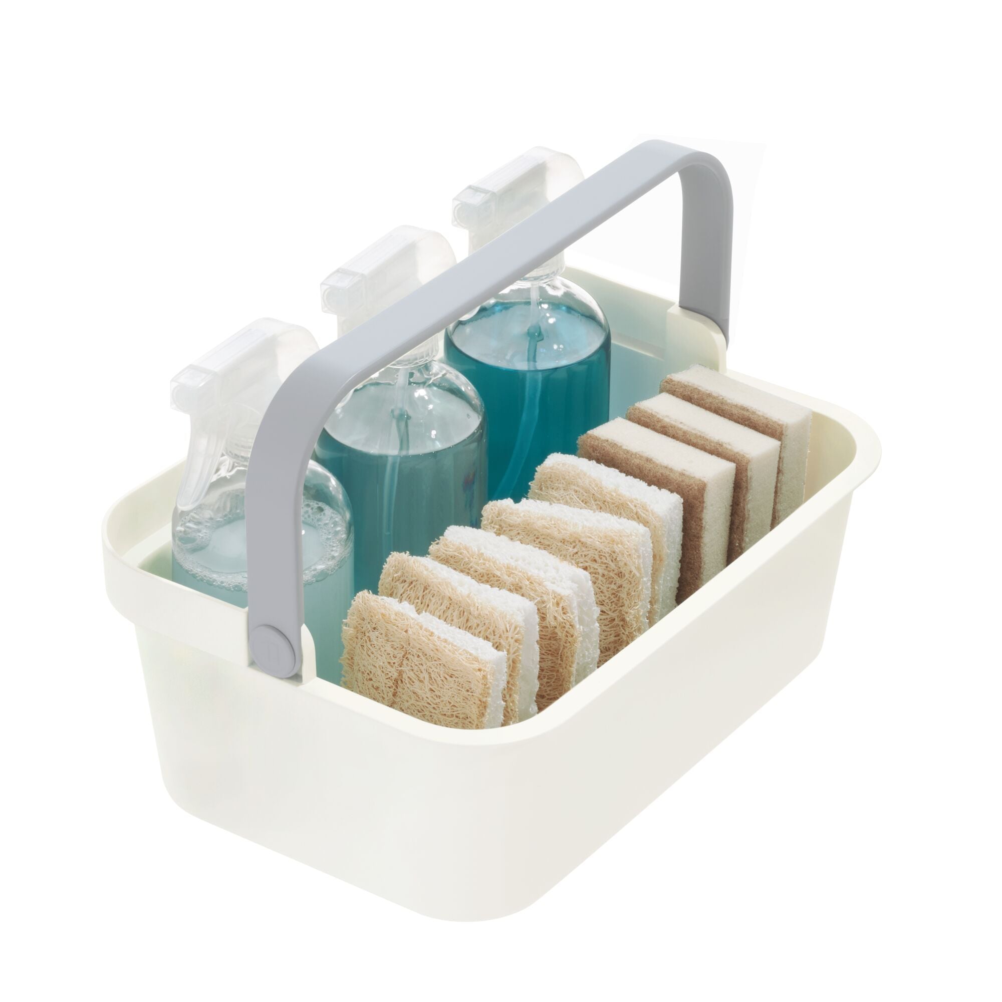 iDesign Eco BPA-Free Recycled Plastic Large Storage Tote with Handle. Coconut/Flint - Image 3