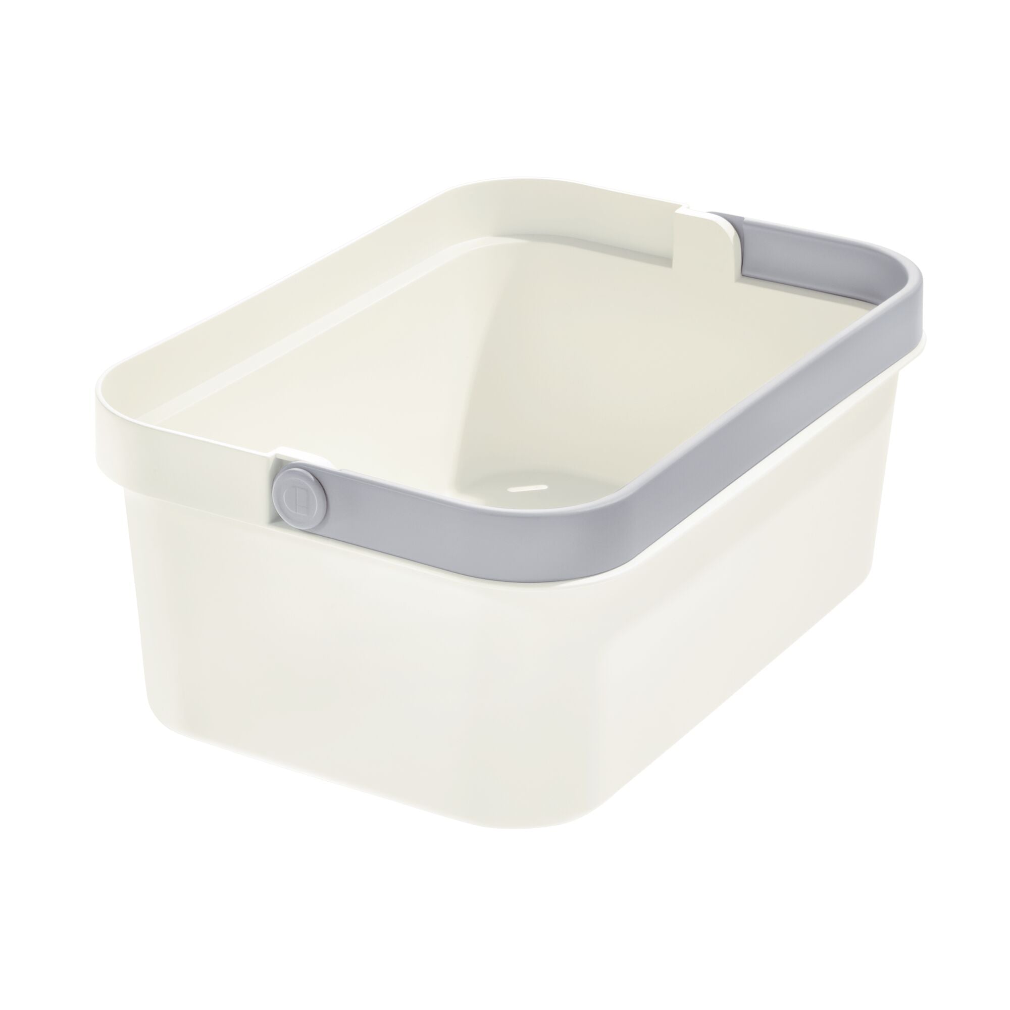 iDesign Eco BPA-Free Recycled Plastic Large Storage Tote with Handle. Coconut/Flint - Image 2
