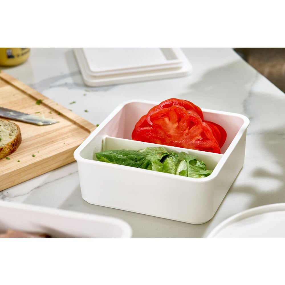 iDesign Eco Divided Food Storage Containers Made from Recycled Plastic with Lids in Coconut - Image 6