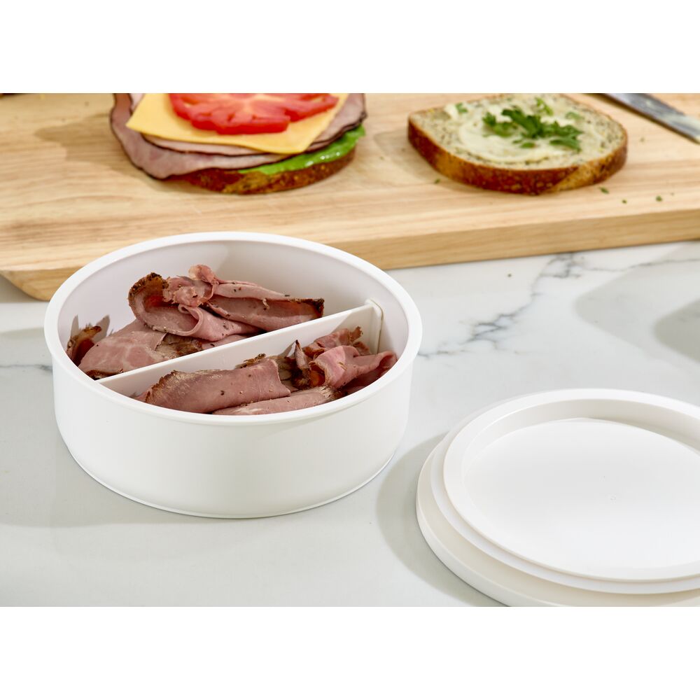 iDesign Eco Divided Food Storage Containers Made from Recycled Plastic with Lids in Coconut - Image 9