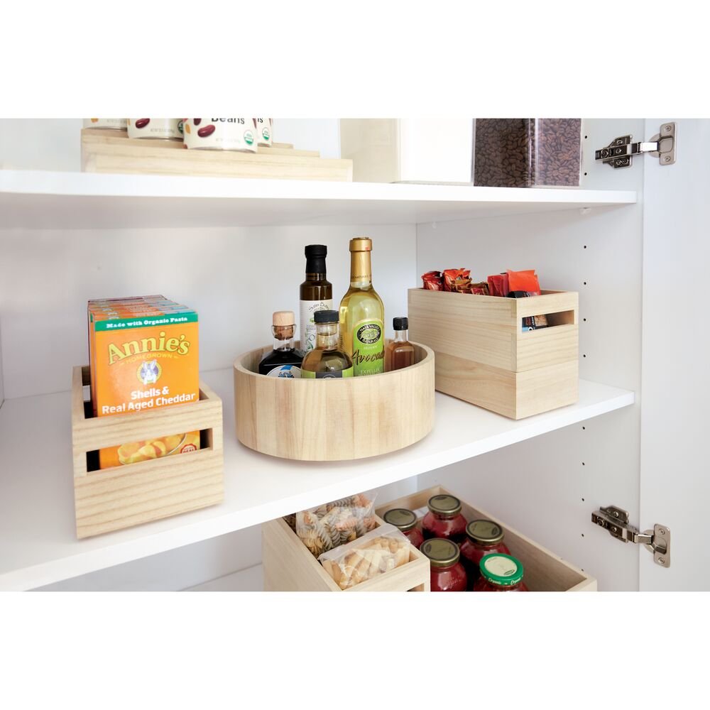 iDesign EcoWood Natural Paulownia Wood Storage Bin with Handles - Image 4