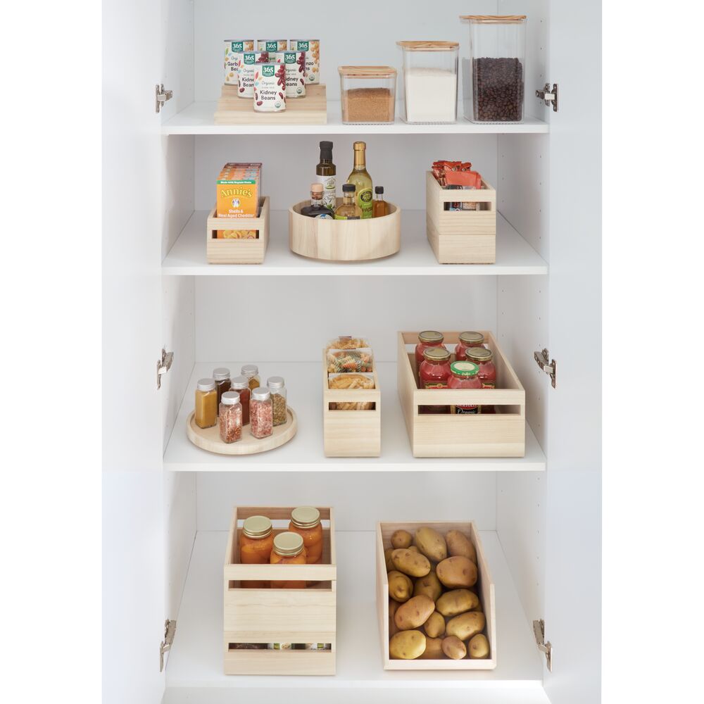 iDesign EcoWood Natural Paulownia Wood Storage Bin with Handles - Image 4