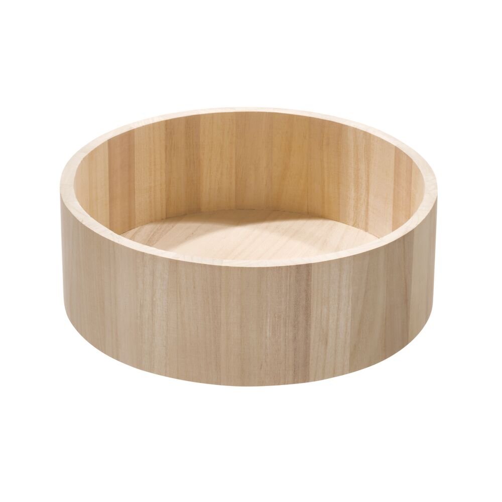 iDesign EcoWood Natural Paulownia Wood Tall Turntable Organizer - Image 2