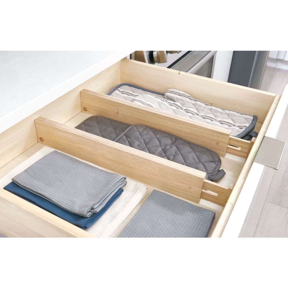 iDesign EcoWood Paulownia Expandable Drawer Divider Inserts (Set of 2) - Image 3