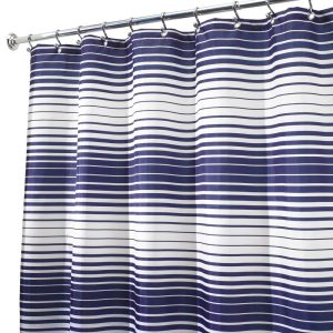 iDesign Enzo Shower Curtain 72 x 72 in Navy and White