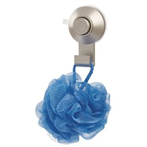 iDesign Everett Push Lock Shower Suction Single Hook. Set of 2. Satin