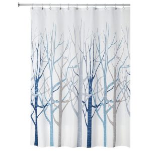 iDesign Forest Shower Curtain 72 x 72 in Blue and Gray