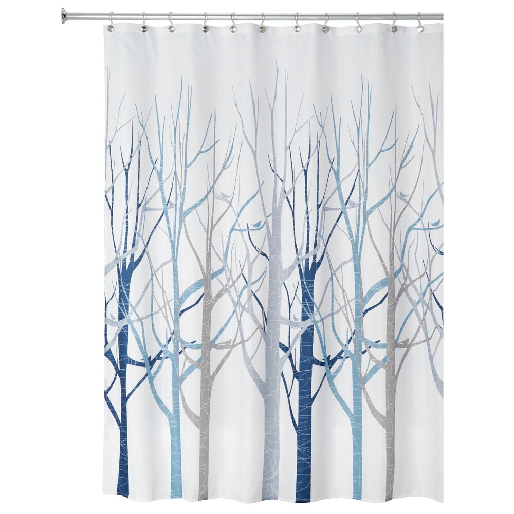 iDesign Forest Shower Curtain 72 x 72 in Blue and Gray