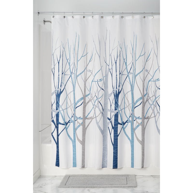 iDesign Forest Shower Curtain 72 x 72 in Blue and Gray - Image 2
