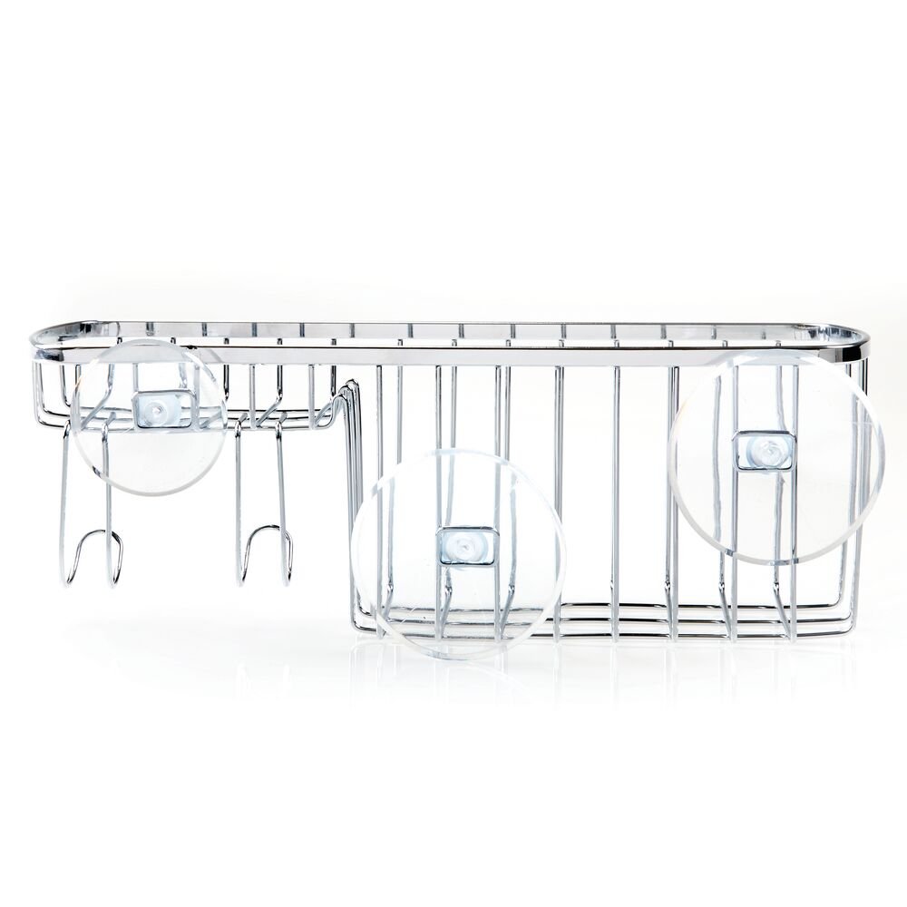 iDesign Gia Shower Suction Combo Basket in Chrome - Image 2