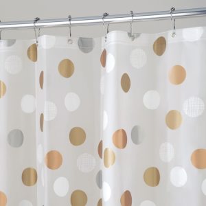 iDesign Gilly Dot PEVA Shower Curtain 72 x 72 in Metallic