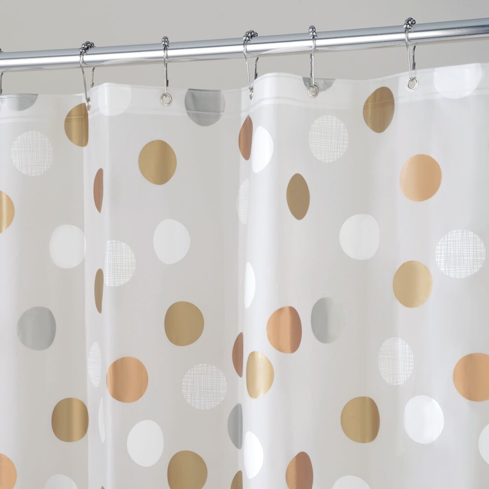 iDesign Gilly Dot PEVA Shower Curtain 72 x 72 in Metallic