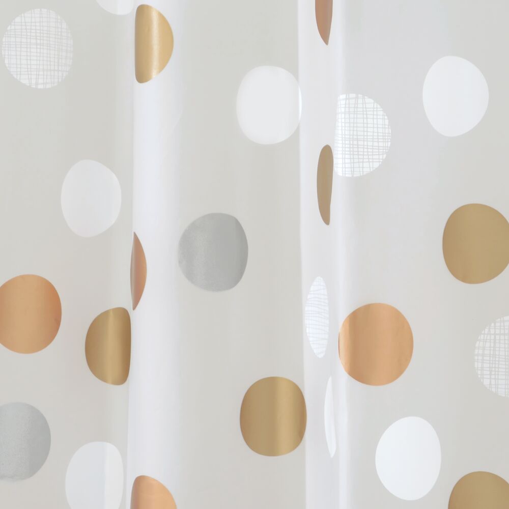 iDesign Gilly Dot PEVA Shower Curtain 72 x 72 in Metallic - Image 3