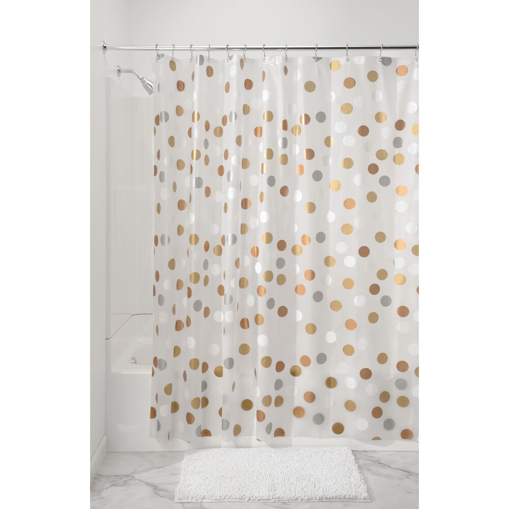 iDesign Gilly Dot PEVA Shower Curtain 72 x 72 in Metallic - Image 2