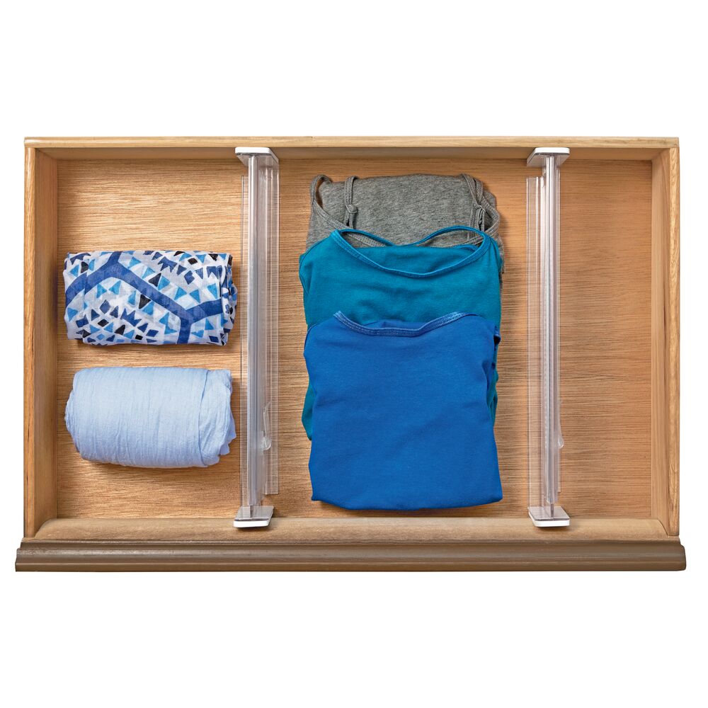 iDesign Linus Adjustable Deep Drawer Divider - Set of 2 in Clear - Image 4