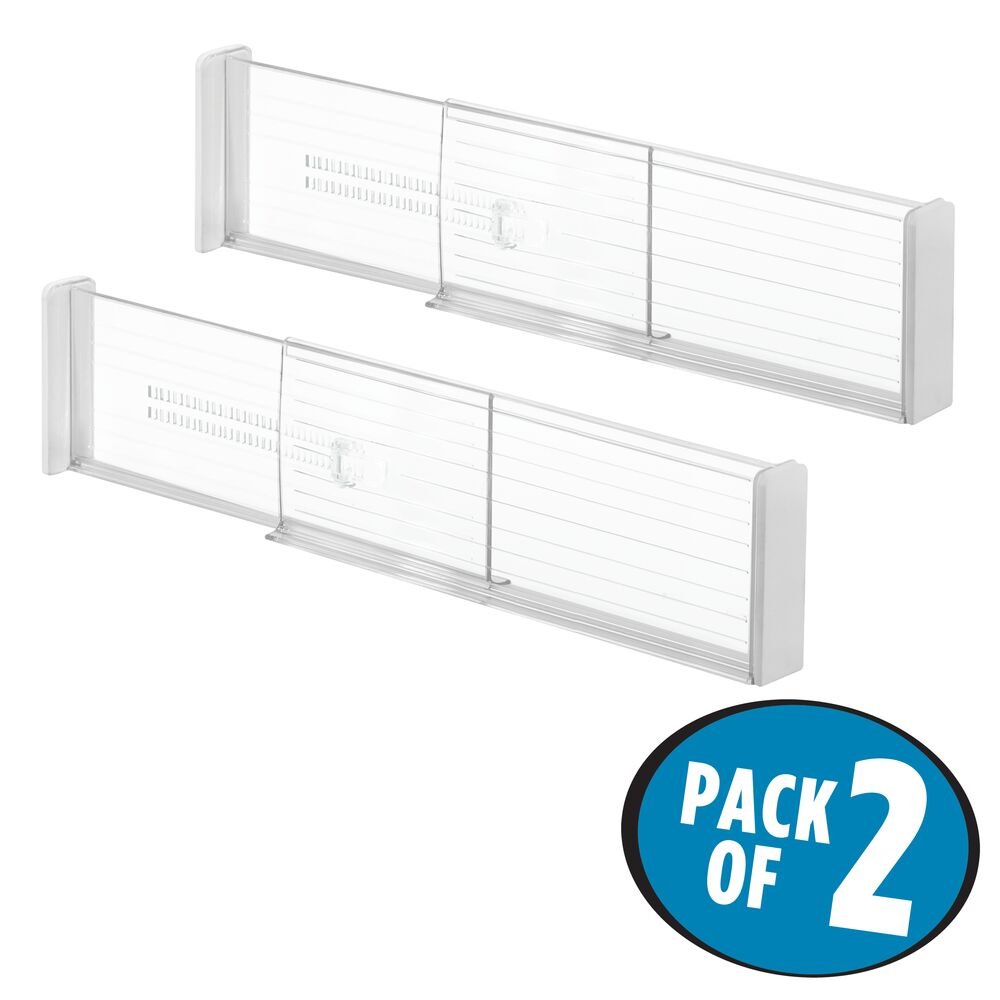 iDesign Linus Adjustable Deep Drawer Divider - Set of 2 in Clear - Image 6