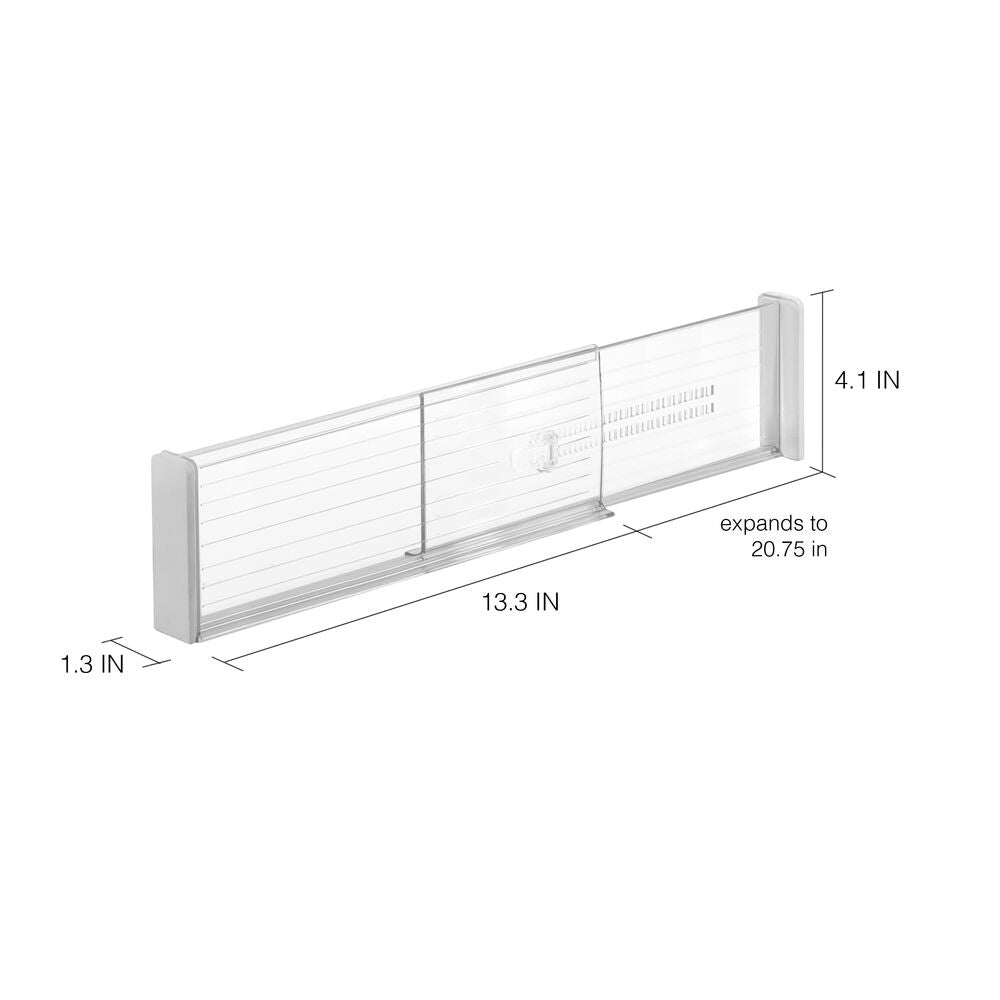 iDesign Linus Adjustable Deep Drawer Divider - Set of 2 in Clear - Image 5