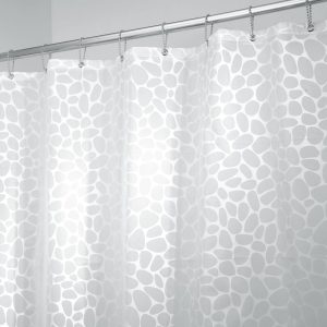 iDesign Pebblz PEVA Shower Curtain 72 x 72 in White