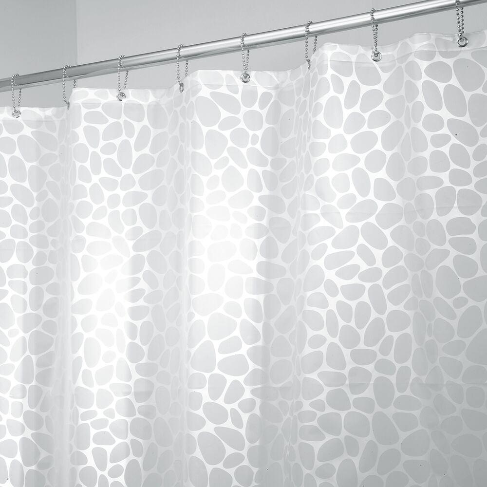 iDesign Pebblz PEVA Shower Curtain 72 x 72 in White
