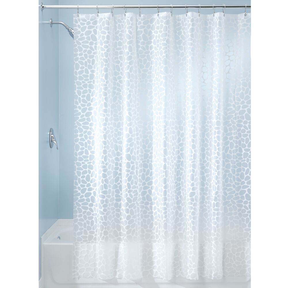 iDesign Pebblz PEVA Shower Curtain 72 x 72 in White - Image 4