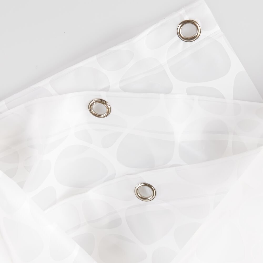 iDesign Pebblz PEVA Shower Curtain 72 x 72 in White - Image 3