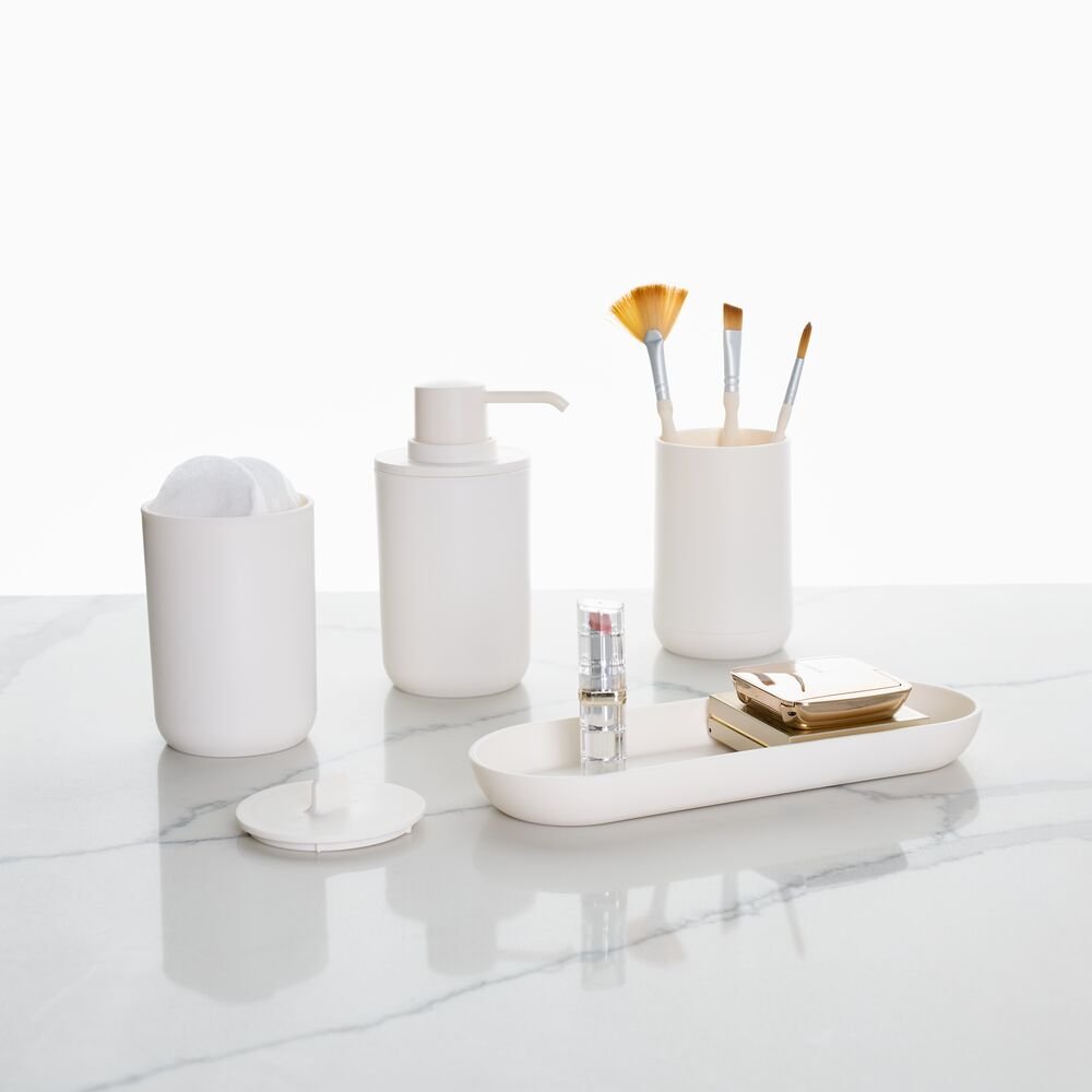 iDesign Recycled Plastic Cade Bath Accessories in Coconut-4 Piece Set - Image 3