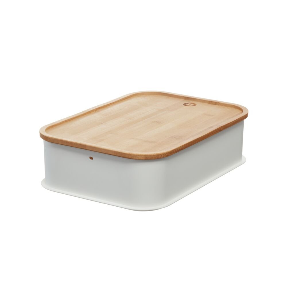 iDesign Recycled Plastic Open Front Storage Bins with Handle and Bamboo Lid. Coconut - Image 20