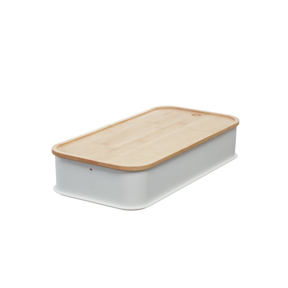iDesign Recycled Plastic Open Front Storage Bins with Handle and Bamboo Lid. Coconut - Image 26
