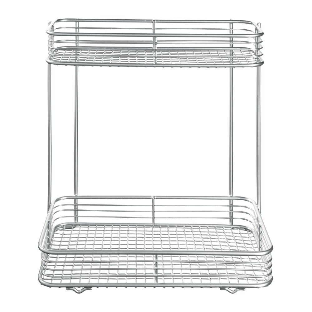 iDesign Vienna 2-Tier Rectangular Shelf in Silver - Image 2