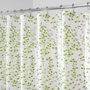 iDesign Vine PEVA Shower Curtain 72 x 72 in Green and White