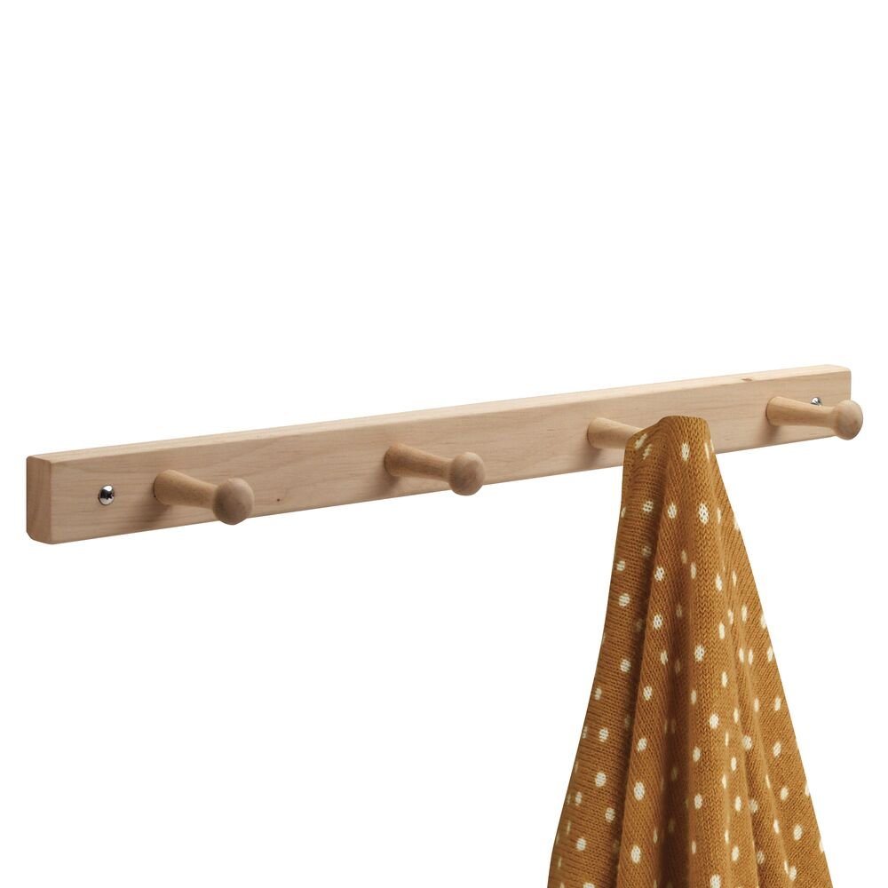 iDesign Wood Rack - 4 Peg in Natural - Image 3