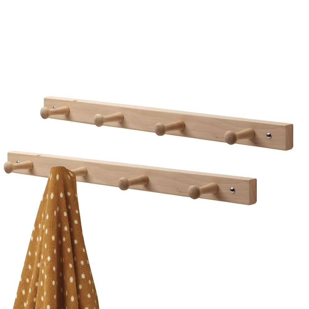 iDesign Wood Rack - 4 Peg in Natural - Image 4