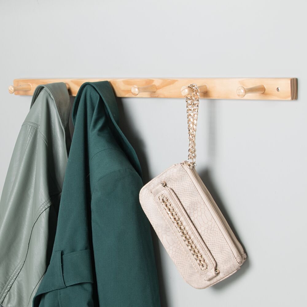 iDesign Wood Rack - 6 Peg in Natural - Image 2