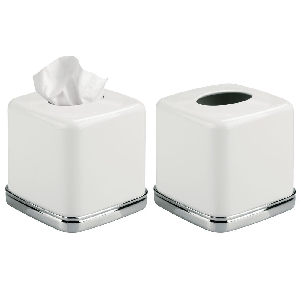 iDesign York Boutique Box in White and Chrome - Image 5