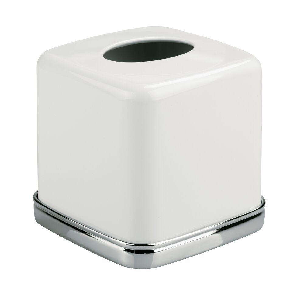 iDesign York Boutique Box in White and Chrome - Image 2