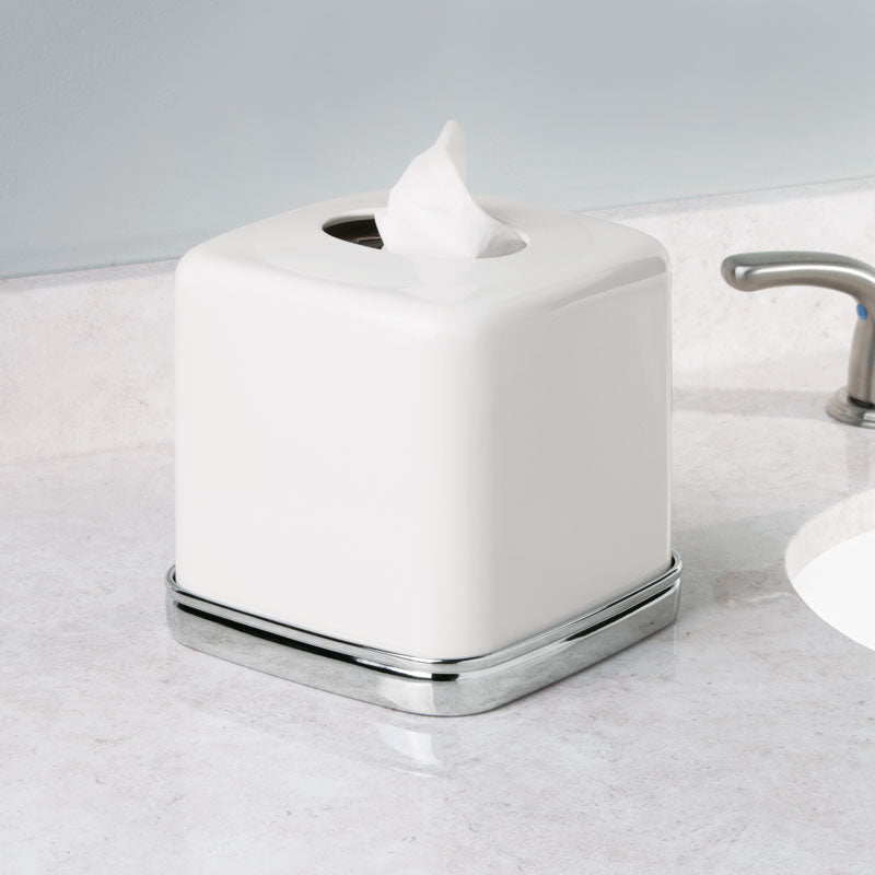 iDesign York Boutique Box in White and Chrome - Image 4