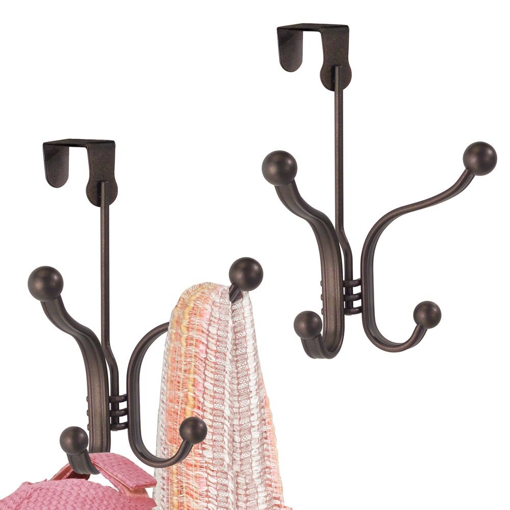 iDesign York Lyra Over the Door Quad Hook in Bronze - Image 5